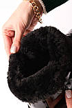 Уггі жіночі короткі зимові лаковані натуральна шкіра чорні, фото 6