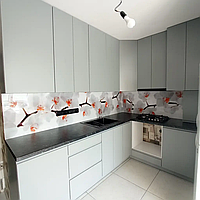 Кухонная плитка на кухонный фартук орхидеи белые, с двухсторонним скотчем 62 х 305 см, 1,2 мм