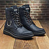 Чоловічі зимові шкіряні черевики (натуральна шкіра) чорні на хутрі, чоловіче взуття на зиму, розмір 40 41 42 43 44 45, фото 2