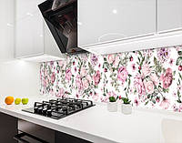 Кухонный фартук заменитель стекла тестура цветов, с двухсторонним скотчем 62 х 305 см, 1,2 мм
