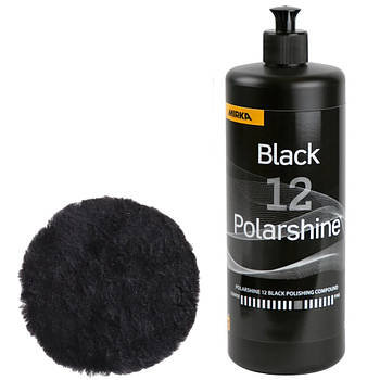 Набір для м'якого полірування темних поверхонь Mirka Polarshine 12 Black (1л + Ø150мм)