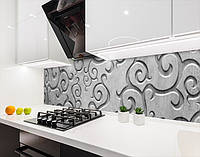 Панели на кухонный фартук ПЭТ стальной винтаж, с двухсторонним скотчем 62 х 305 см, 1,2 мм