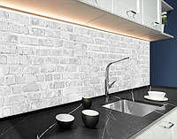 Панель на кухонный фартук под стекло стена с кирпичом, с двухсторонним скотчем 62 х 305 см, 1,2 мм