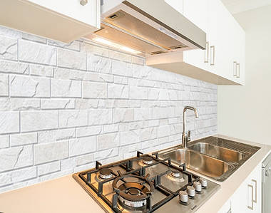 Панель на кухонний фартух жорстка облицювальна плитка, з двостороннім скотчем 62 х 305 см, 1,2 мм