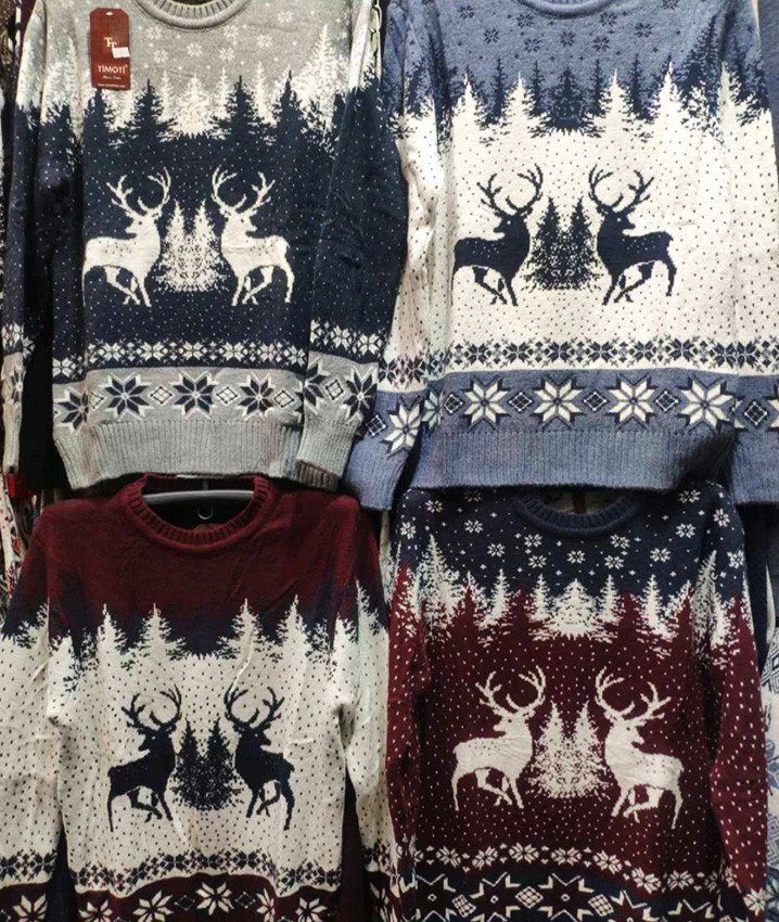 Теплий светр оптом чоловічий баттал "Олені", чоловічий светр, зимові чоловічі светри р.2XL