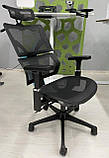 Ергономічне крісло Basic SL-T75: керування одним важелем, 11 регулювань, хрестовина-нейлон, сітка Зелена, фото 4