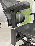 Ергономічне крісло Basic SL-T75: керування одним важелем, 11 регулювань, хрестовина-нейлон, сітка Зелена, фото 6