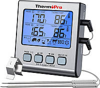 ThermoPro TP-17: Двойной Зонд, Большой ЖК-Дисплей, Термометр для Кухни и Гриля с Таймером