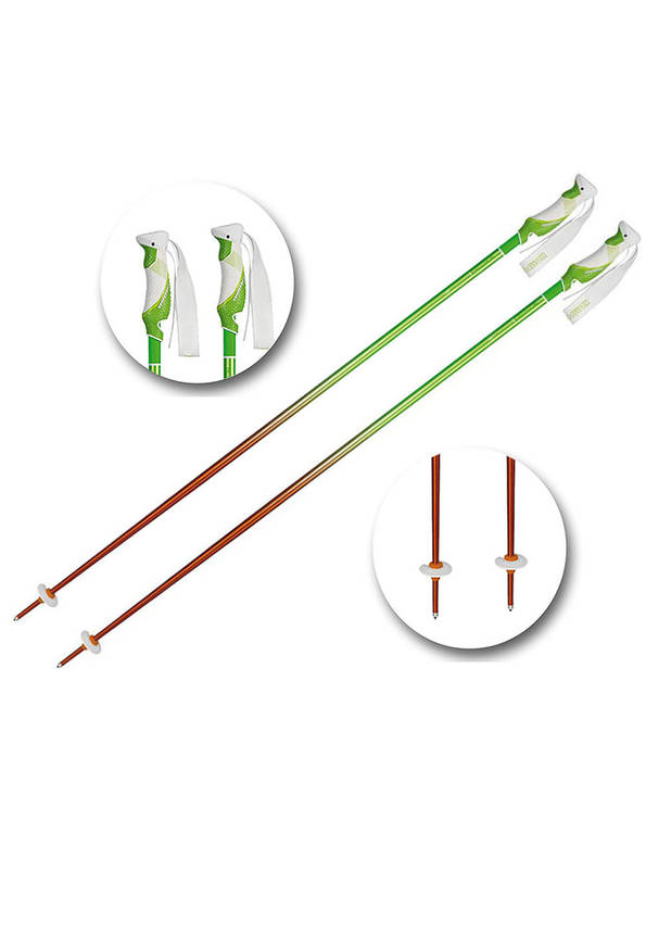 Палиці гірськолижні Komperdell Rebellution 2 Ski Poles 130 см (18 мм) Tone Green/Orange, фото 1