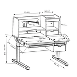 Регульована парта для школяра FunDesk Sentire Grey, фото 2