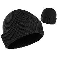 Шапка акриловая грубой грубой вязки "BEANIE CAP", зимняя шапка, тактическая боевая шапка, черная шапка на зиму