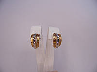 Золотые женские серьги с алмазной гранью 4,31 г Без камней