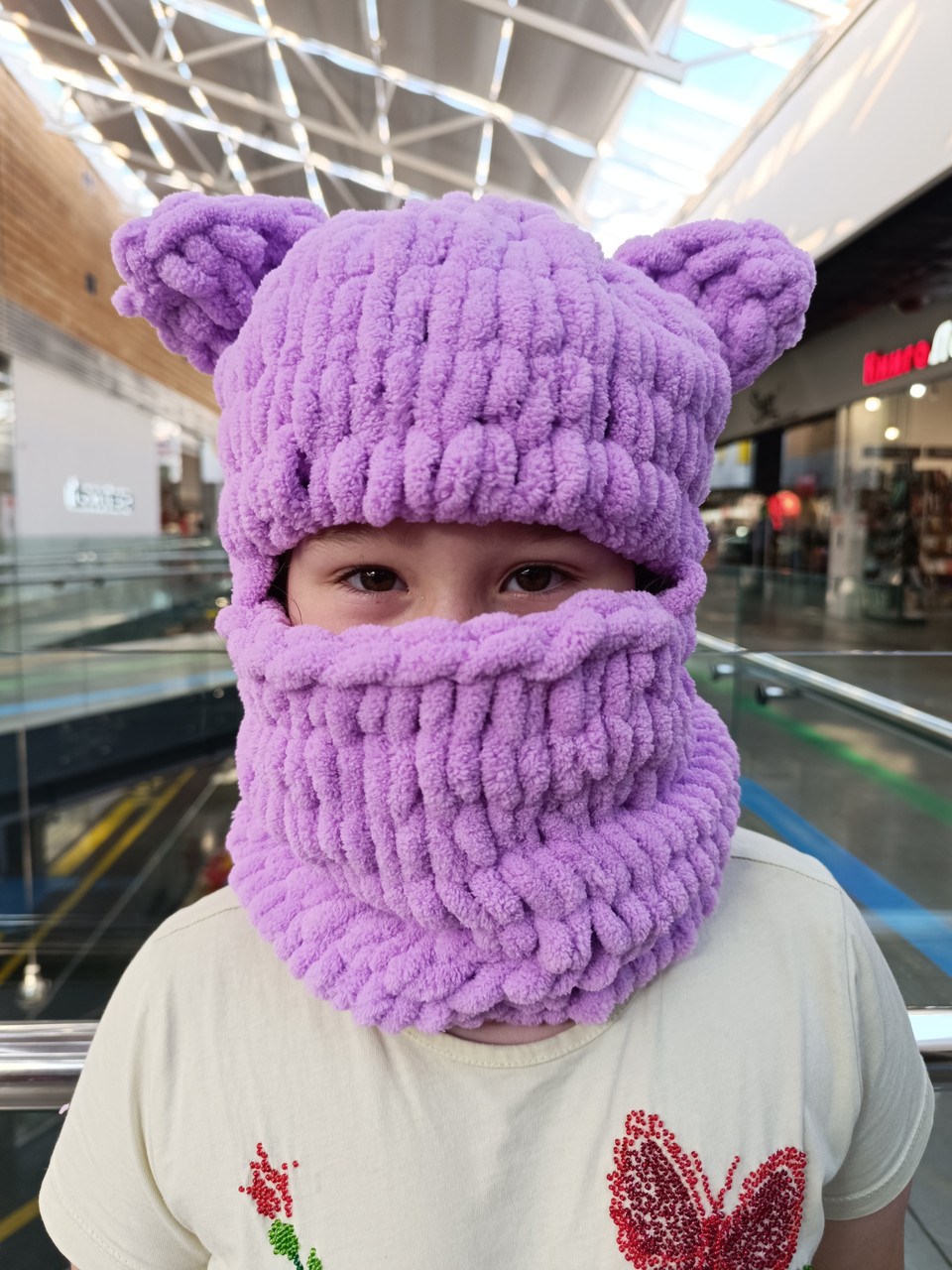 Дитяча шапка-балаклава бузкова, фото 1