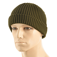 M-Tac шапка вязаная 100% акрил Dark Olive, тактическая военная шапка цвет олива, зимняя шапка олива мужская