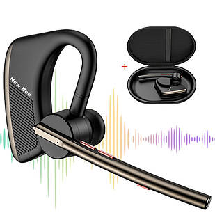Гарнітура Bluetooth навушник вкладка блютуз 5.2 New Bee M50С Black-Brown + кейс-футляр