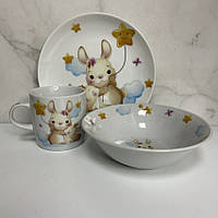 Набір порцелянового дитячого посуду Bunny 3 предмети Limited Edition C724
