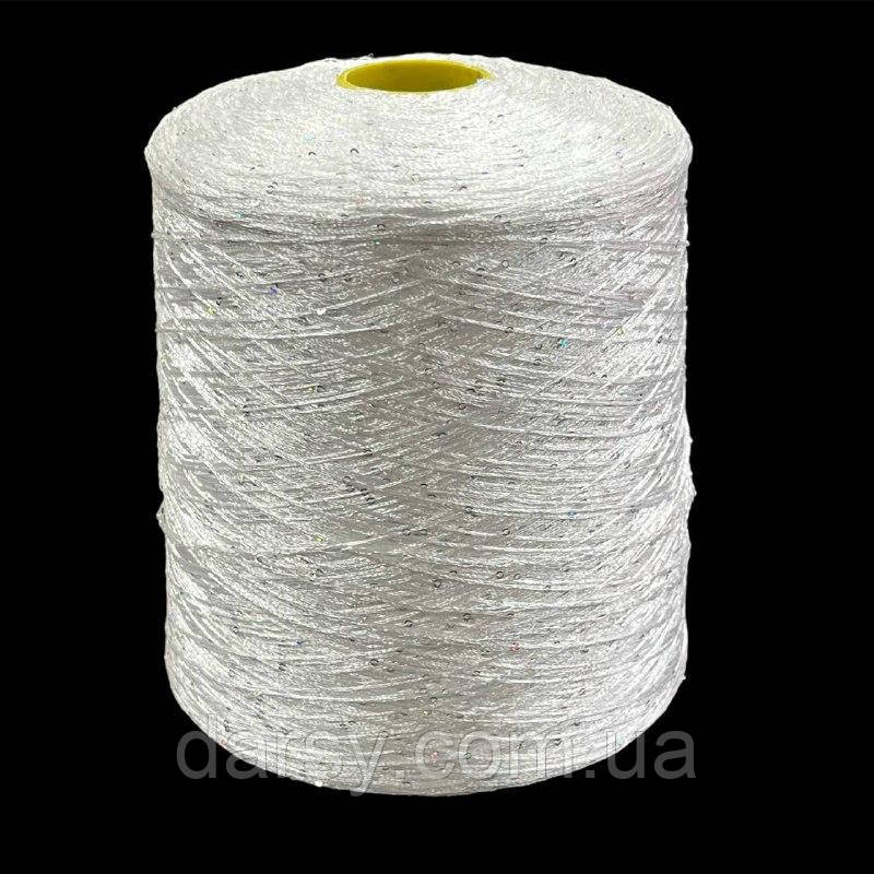 Італійська бабінна пряжа мікропаєька колір Білий, фото 1