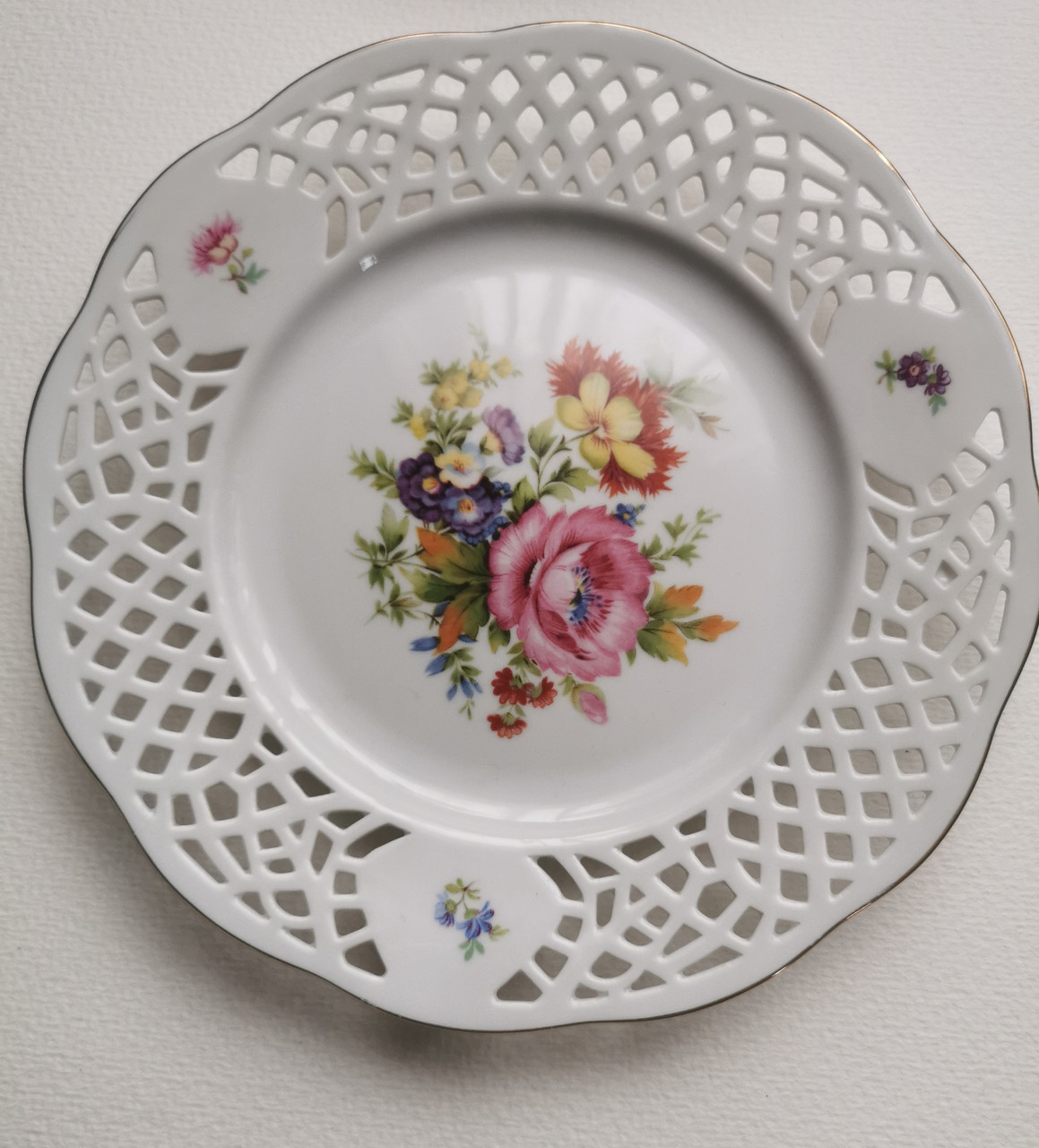 Фарфоровая ажурная настенная тарелка Германия (ID#2028450370), цена ...