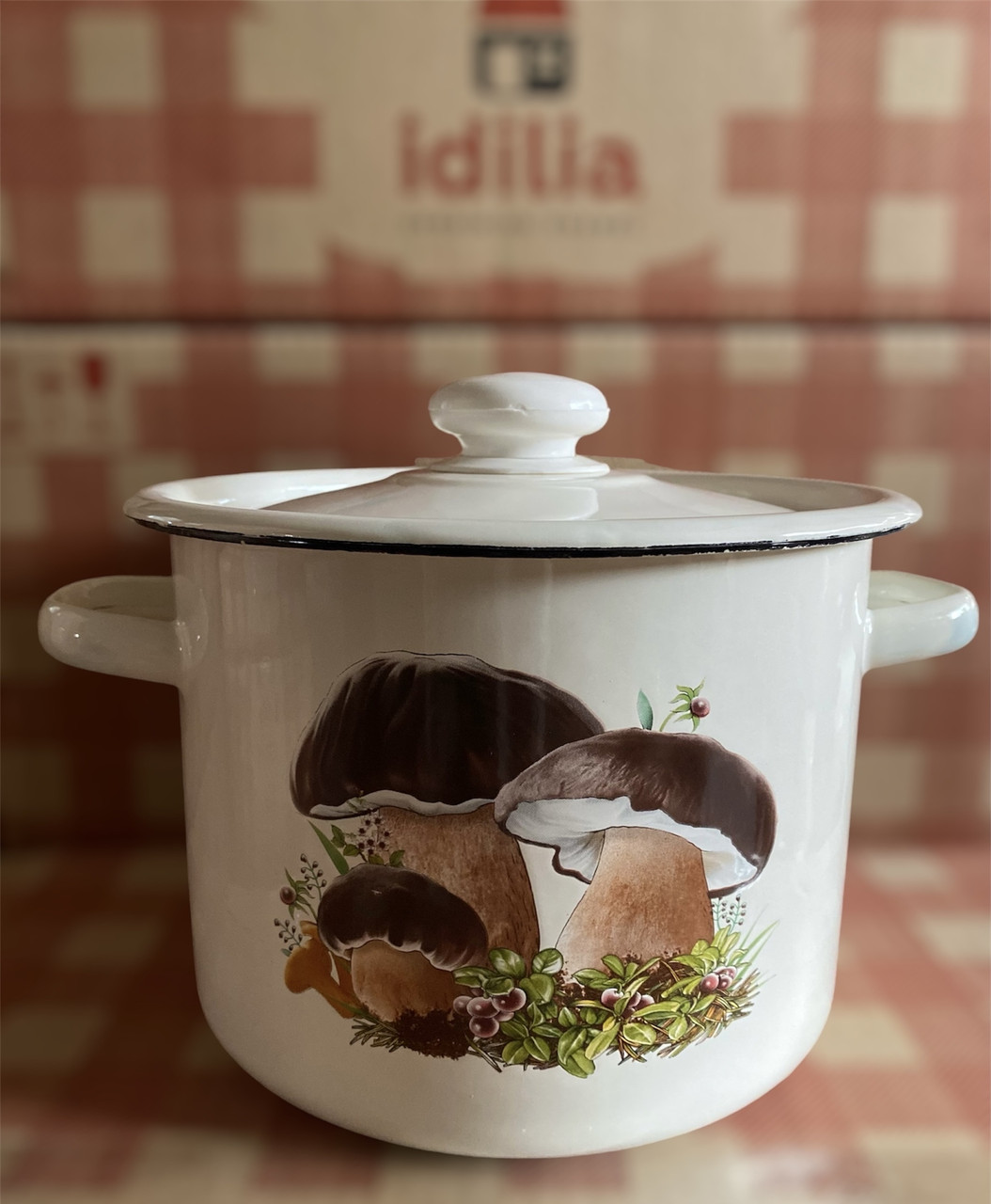 Каструля емальована 5.5л Гриби молочні Idilia 1617/2