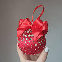 Новорічна куля на ялинку Червоний оксамит