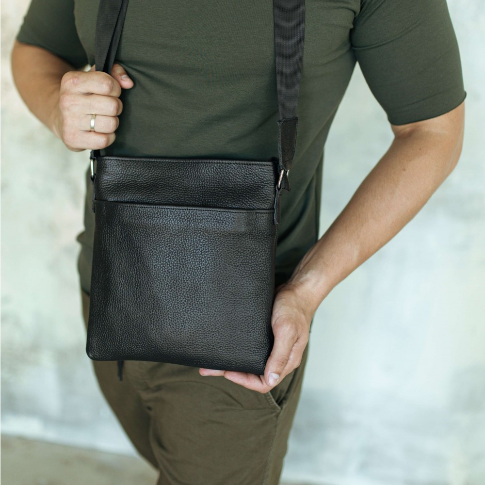 Качественная мужская сумка через плечо с натуральной кожи "Flash up" - фото 3 - id-p2028454817