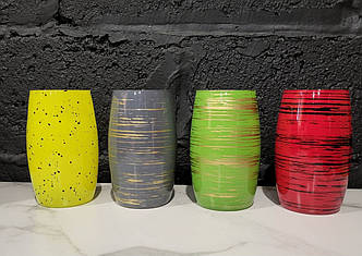 Ваза кольорова скляна h 15 см ЖОВТА