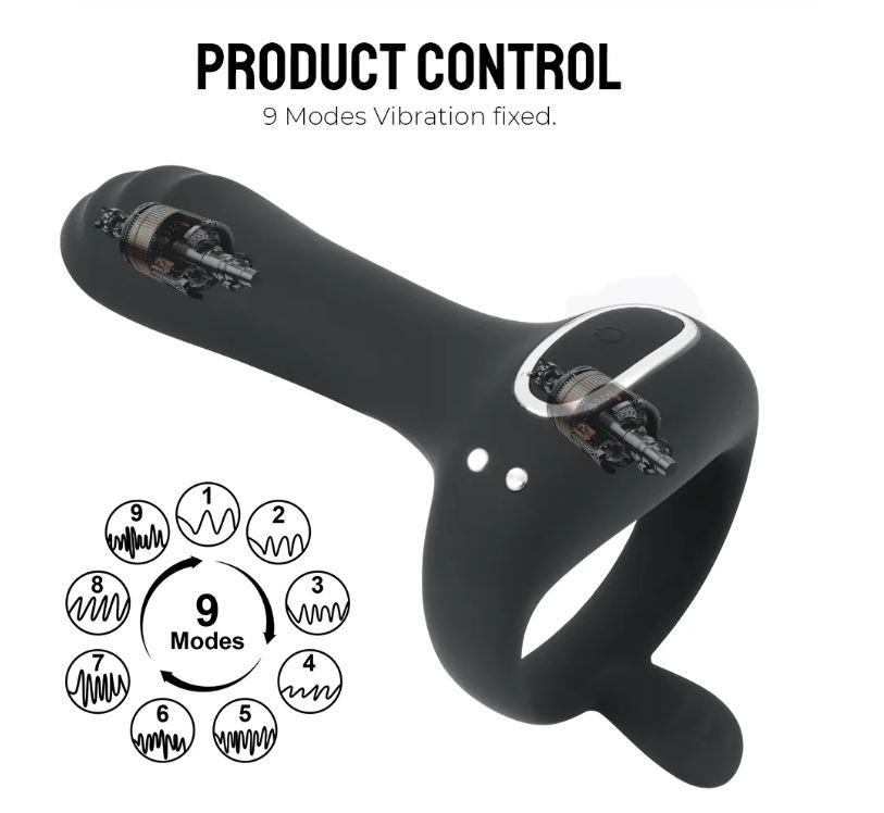 Ерекційне кільце зі стимулятором і вібрацією DoubleWave, фото 1