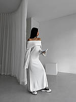 Женское приталенное вискозное платье с длинным рукавом
