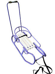 Дитячі зимові санки Vitan (Вітан) Експрес Бузкові зі спинкою та ручкою