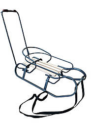 Дитячі зимові санки Vitan (Вітан) Експрес Сині зі спинкою та ручкою