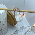 Срібні сережки протяжки жіночі позолочені "Оленятко" Сережки з оленями срібло, фото 4