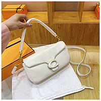 Сумка Pillow Tabby Shoulder Bag 26 из эко кожи, Сумка Coach Pillow Tabby 26 бежевого цвета