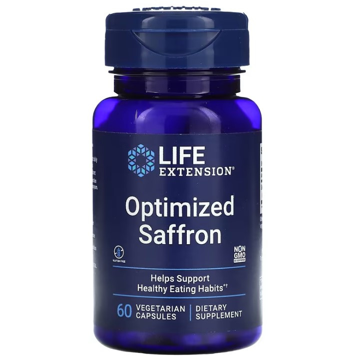 Оптимізований шафран (Optimized Saffron) Life Extension 60 вегетаріанських капсул, фото 1