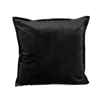 Наволочка оксамитова однотонна в чорному кольорі Isa Centrotex
