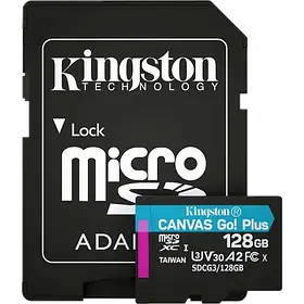 Kingston microSDXC 128 Гб U3 V30 A2 (SDCG3/128GBSP) Карта пам’яті