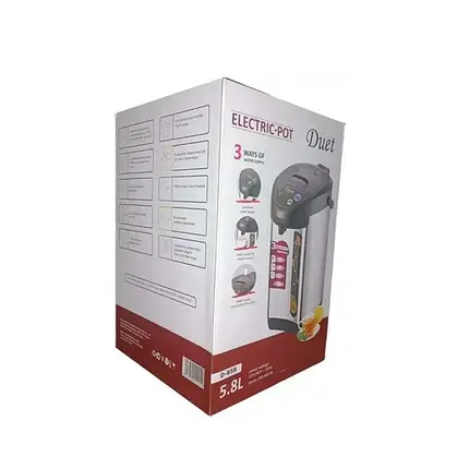 Термос термопот Duet Thermo Pot D-858 5.8 л термопот електричний чайник, фото 3