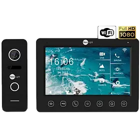 NeoLight NeoKIT HD WF B/Black Відеодомофон KAPPA+ HD WF Black, панель виклику PRIME FHD Black з кутком