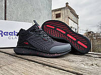 Мужские зимние кроссовки на меху Reebok Zig Kinetica gore-tex Gray Red водонепроницаемые