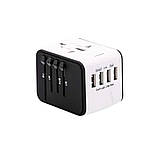 Універсальний мережевий адаптер для подорожей Adapter Travel ORIGINAL, Перехідник для всіх типів розеток USB, фото 7