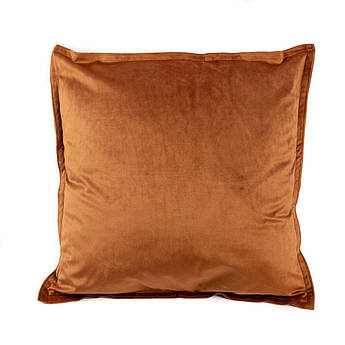 Наволочка оксамитова однотонна в теракотовому кольорі Isa Centrotex