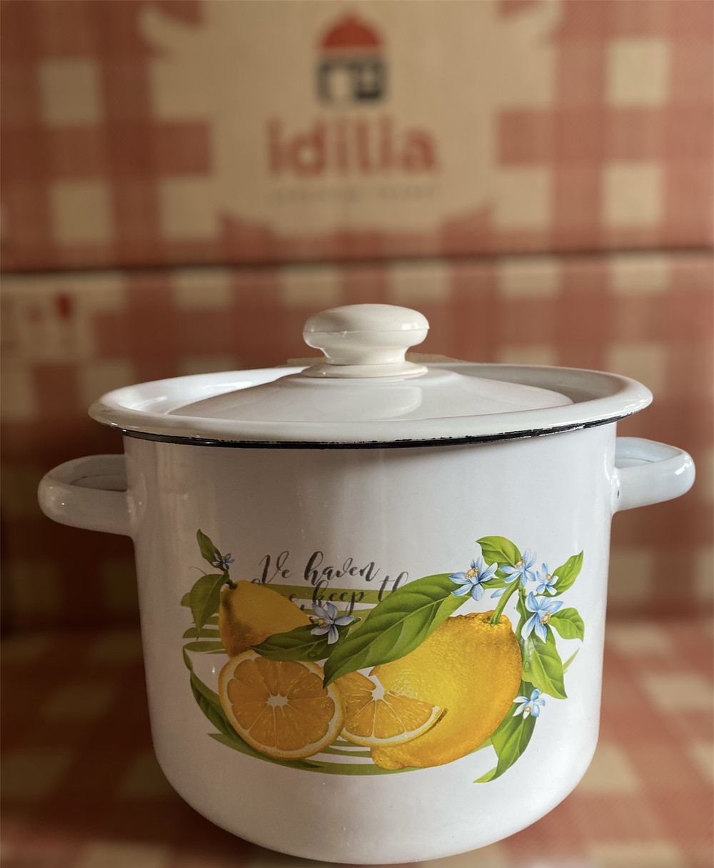 Каструля емальована 4.5л Лимон Idilia 1615/2