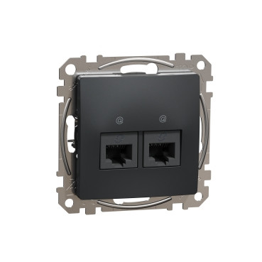 Два роз RJ45 CAT5E UTP Чорн Sedna Design