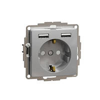 Роз з заземленням+USB Алюм Sedna Design