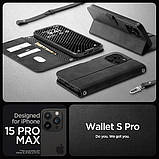 Чохол-книжка Spigen для iPhone 15 Pro Max - Wallet S Pro, Black (ACS06605), фото 4