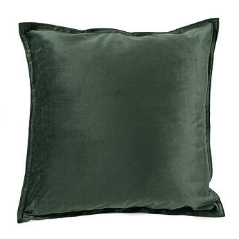 Наволочка оксамитова однотонна в зеленому кольорі Isa Centrotex