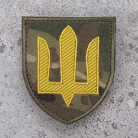 Шеврон Тризуб СВ ЗСУ Сухопутні війська жовтий мультикам