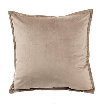 Наволочка оксамитова однотонна в кавовому кольорі Isa Centrotex