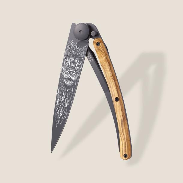 Ніж складний з тату DEEJO 37G Olive Wood / Leo (1GB000187)