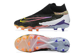 Eur39-45 бутси чорні Nike Phantom GX Elite FG Firm Black/Yellow/Orange/Purple футбольні