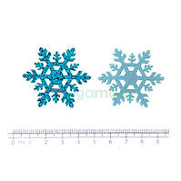 Аплікація фетрова блискуча СНІЖИНКА БЛАКИТНА, 4 см, 1 шт